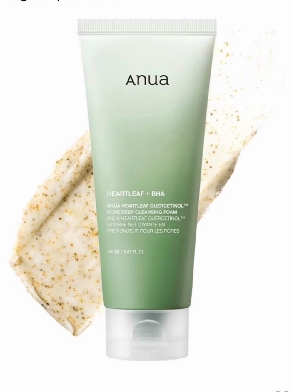 Set of 3 Anua Heartleaf + BHA Deep Cleansing Foam — Green Facial Cleanser